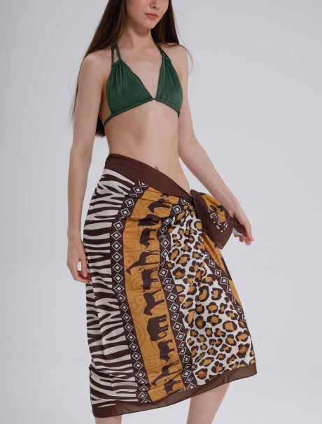 Zebra Desen Hayvan Motif Pareo İç Göstermez 95x145